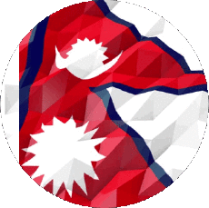 Drapeaux Asie Népal Rond 