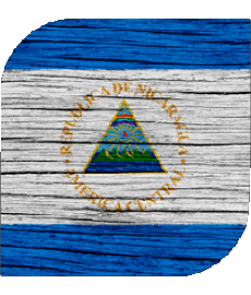 Flags America Nicaragua Square 