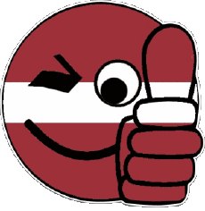 Fahnen Europa Lettland Smiley - OK 