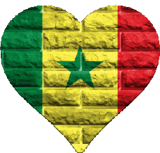 Bandiere Africa Senegal Cuore 