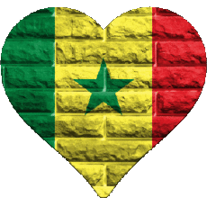 Flags Africa Senegal Heart 