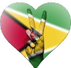 Flags America Guyana Heart 