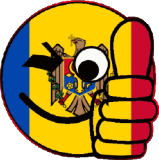 Fahnen Europa Moldawien Smiley - OK 