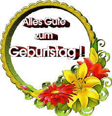 Messagi Tedesco Alles Gute zum Geburtstag Blumen Sfondo trasparente 018 