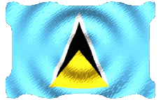 Fahnen Amerika St. Lucia Welligkeit 