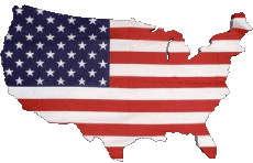 Flags America U.S.A Map 