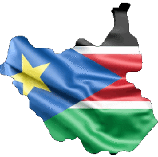 Fahnen Afrika Südsudan Karte 