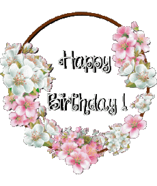 Messages Anglais Happy Birthday Floral 018 