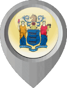 Fahnen Amerika U.S.A - States New Jersey Standort-Pin 