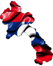 Fahnen Asien Laos Karte 