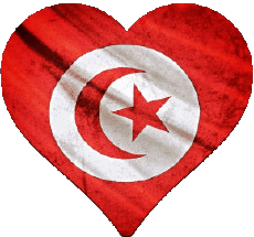 Bandiere Africa Tunisia Cuore 