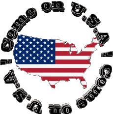 Mensajes Inglés Come on U.S.A Map - Flag 