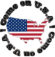 Messages - Smiley English Come on U.S.A Map - Flag 