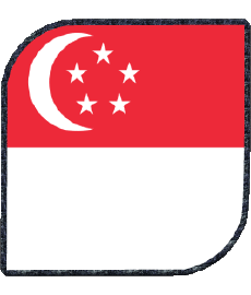Bandiere Asia Singapore Quadrato 
