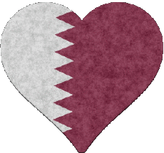Drapeaux Asie Qatar Coeur 