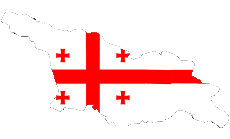 Drapeaux Asie Géorgie Carte 