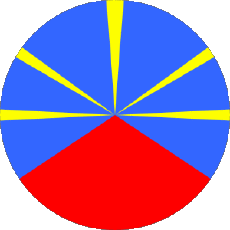 Flags France D.O.M - T.O.M La Réunion Round 