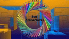 Messagi Francese Bon Anniversaire Abstrait - Géométrique Sfondo animato 002 
