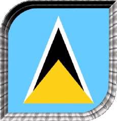 Drapeaux Amériques Sainte Lucie Carré 