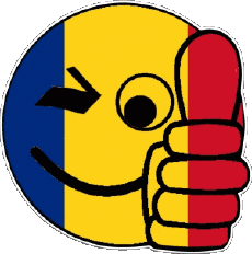 Fahnen Europa Rumänien Smiley - OK 