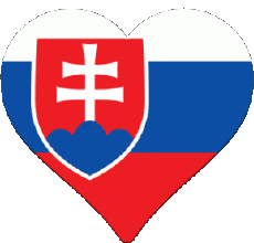 Banderas Europa Eslovaquia Corazón 