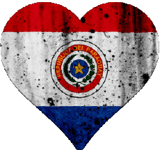 Flags America Paraguay Heart 