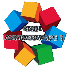 Messagi Francese Bon Anniversaire Abstrait - Géométrique Sfondo trasparente 004 
