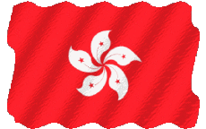 Drapeaux Asie Hong Kong Ondulation 