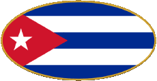 Bandiere America Cuba Ovale 01 