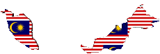 Fahnen Asien Malaysia Karte 