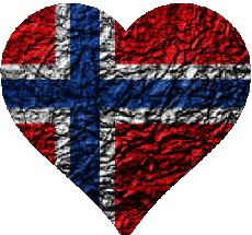 Drapeaux Europe Norvège Coeur 