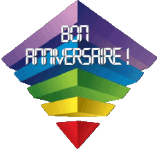 Mensajes Francés Bon Anniversaire Abstrait - Géométrique Fondo transparente 010 