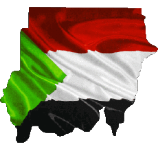 Bandiere Africa Sudan Carta Geografica 