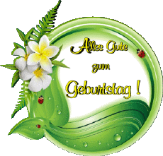 Messages Allemand Alles Gute zum Geburtstag Blumen Fond Transparent 011 