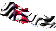 Banderas Asia Nepal Mapa 