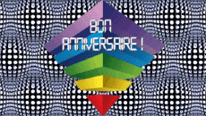 Nachrichten Französisch Bon Anniversaire Abstrait - Géométrique Animierter Hintergrund 004 
