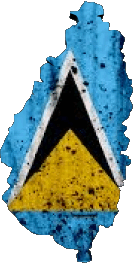 Flags America St. Lucia Map 