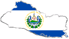 Flags America Salvador Map 
