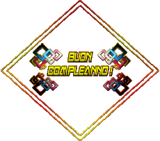 Messages Italian Buon Compleanno Astratto - Geometrico Transparent Background 003 