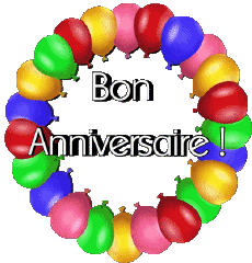 Messagi Francese Bon Anniversaire Ballons - Confetis 008 