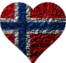 Banderas Europa Noruega Corazón 
