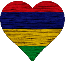 Drapeaux Afrique Maurice Coeur 