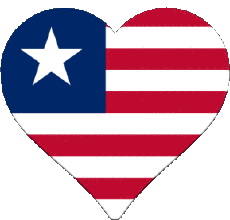 Drapeaux Afrique Libéria Coeur 