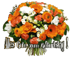 Messages German Alles Gute zum Geburtstag Blumen Transparent Background 006 