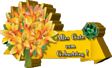 Nachrichten Deutsche Alles Gute zum Geburtstag Blumen Transparenter Hintergrund 008 