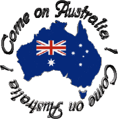 Messagi Inglese Come on Australia Map - Flag 