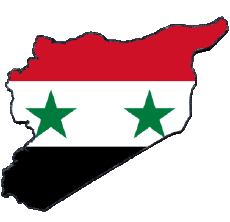 Flags Asia Syria Map 