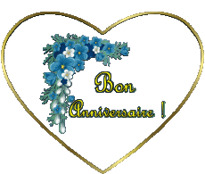 Messagi Francese Bon Anniversaire Floral Sfondo trasparente 002 