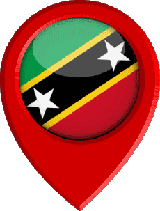 Flags America Saint Kitts and Nevis Location Pin 