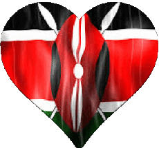 Banderas África Kenia Corazón 